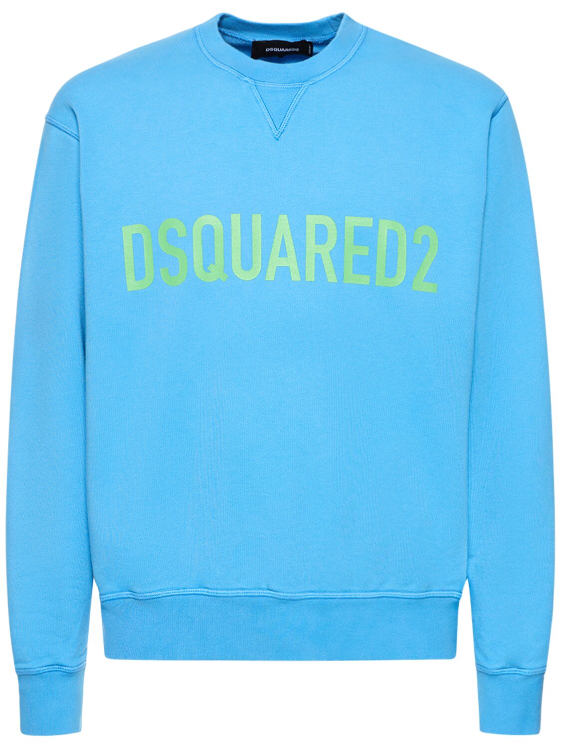 Dsquared2 Logo棉质平纹针织卫衣 In Light Blue