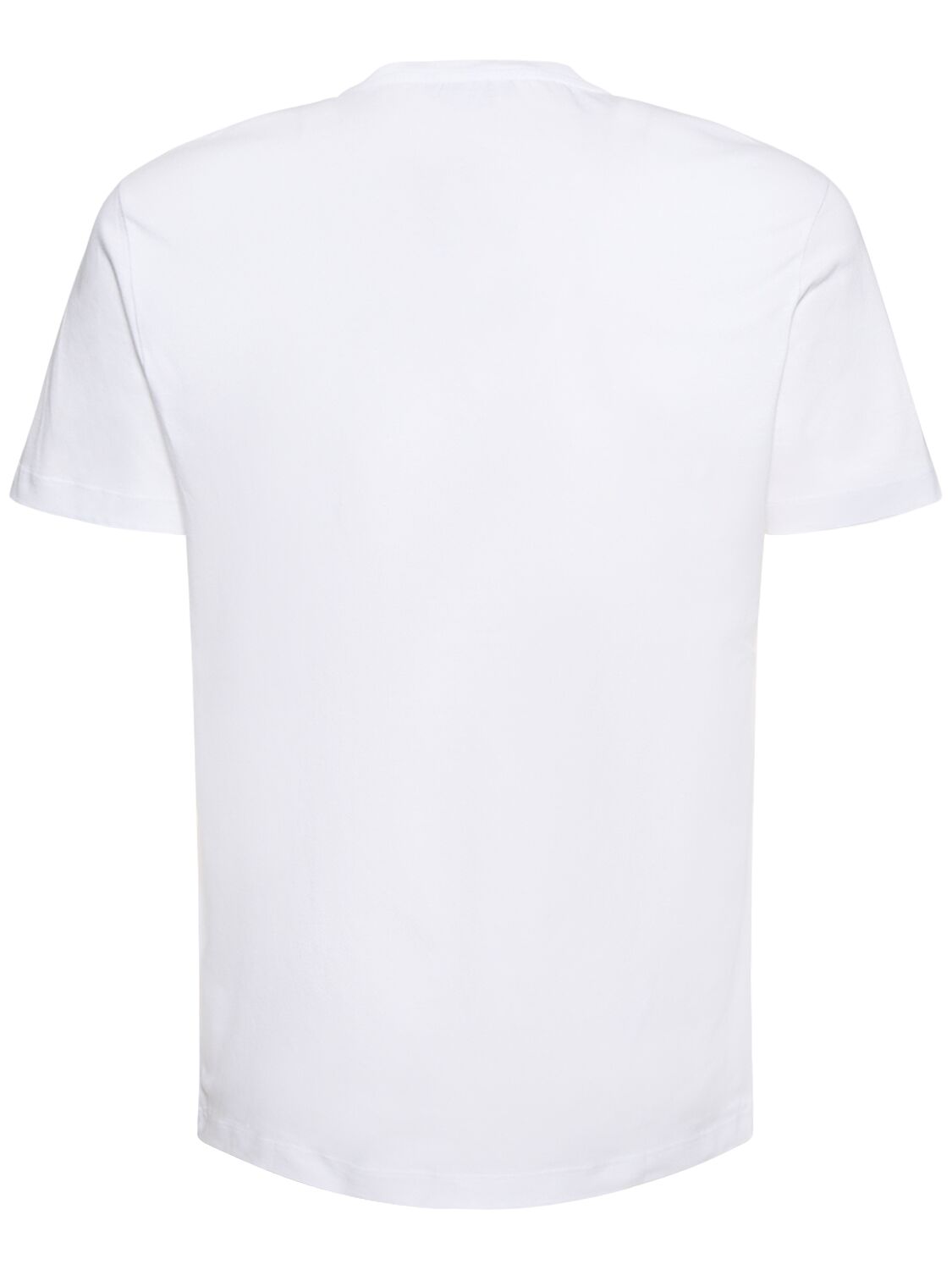 Shop Versace Medusa Printed Cotton T-shirt In White
