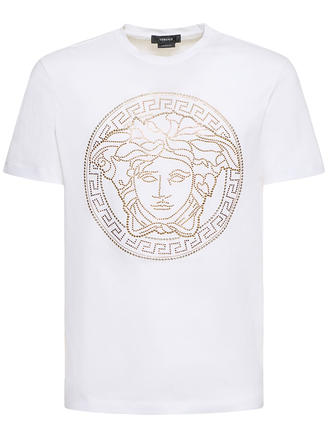 Versace T-shirt Aus Baumwolle Mit Medusendruck In White
