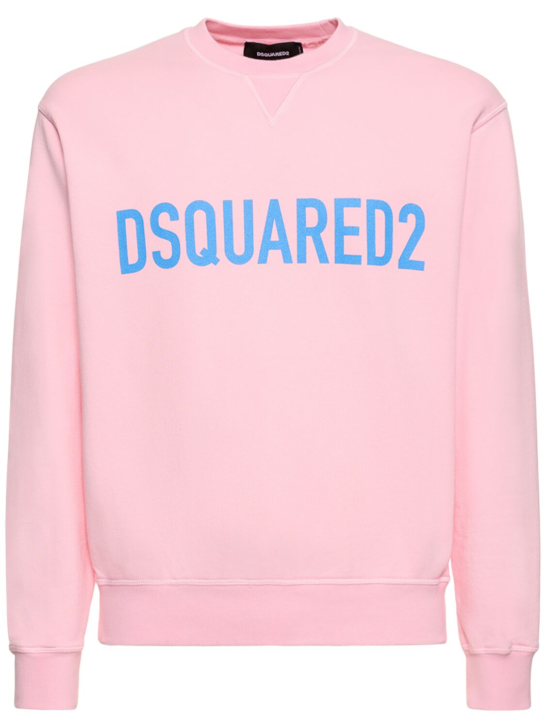 Shop Dsquared2 Logo Cotton Jersey Sweatshirt In Baby Pink