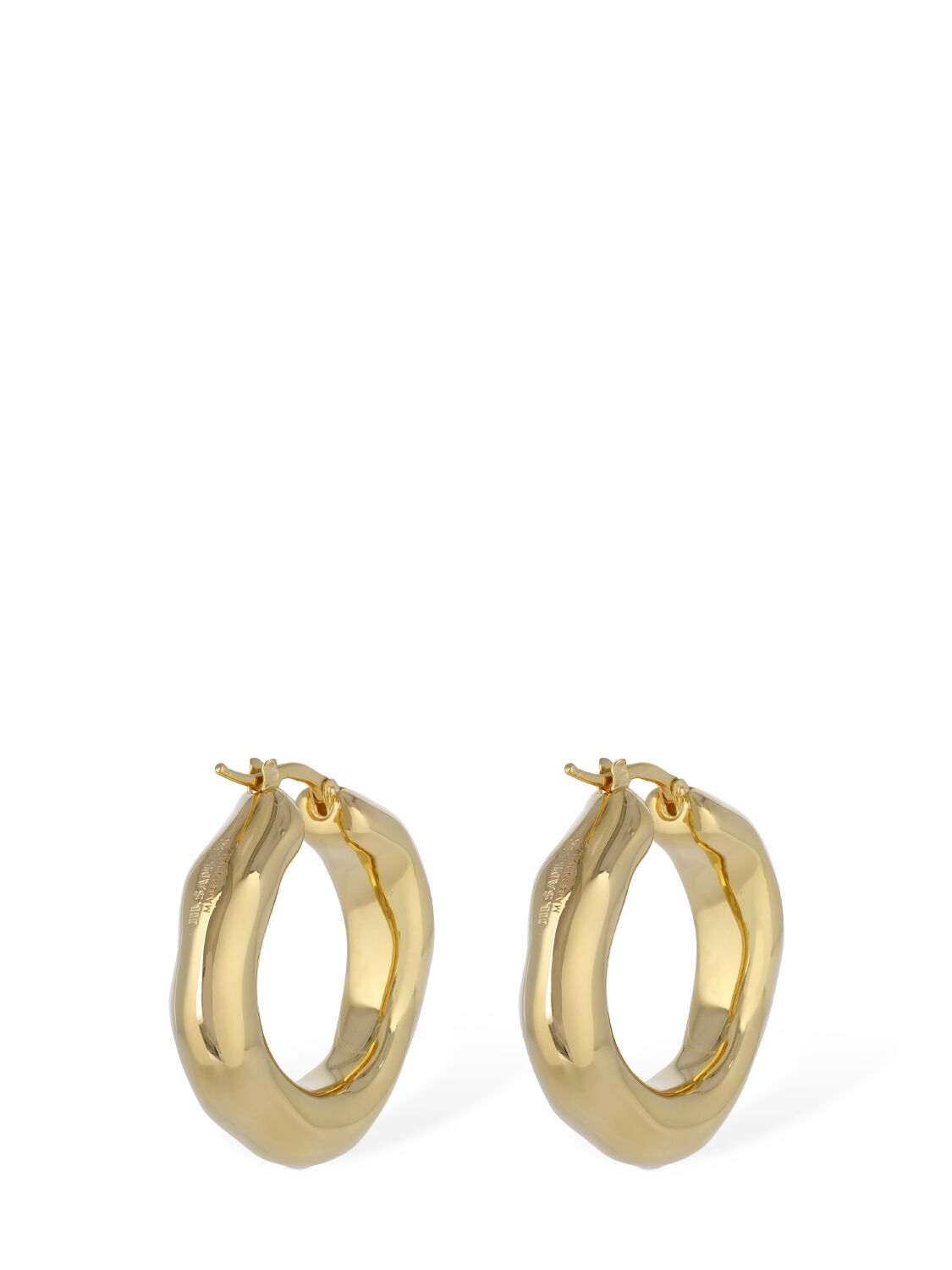 Shop Jil Sander New Lightness 1 Hoop Earrings In Gold
