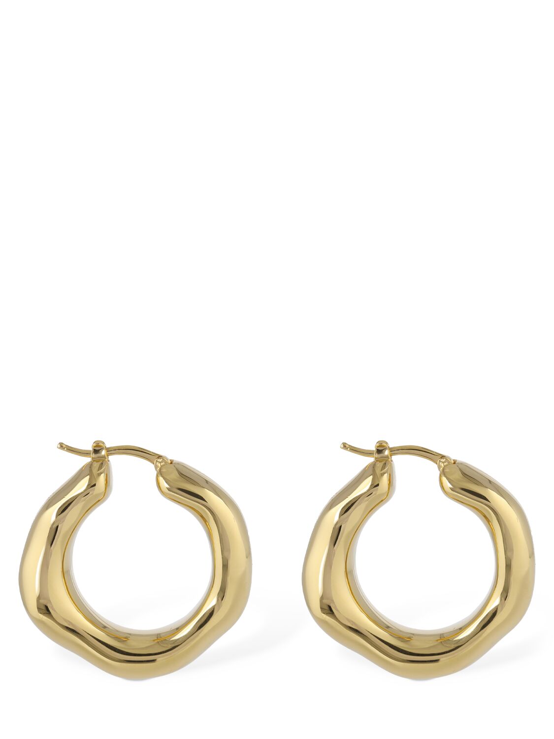 Shop Jil Sander New Lightness 1 Hoop Earrings In Gold