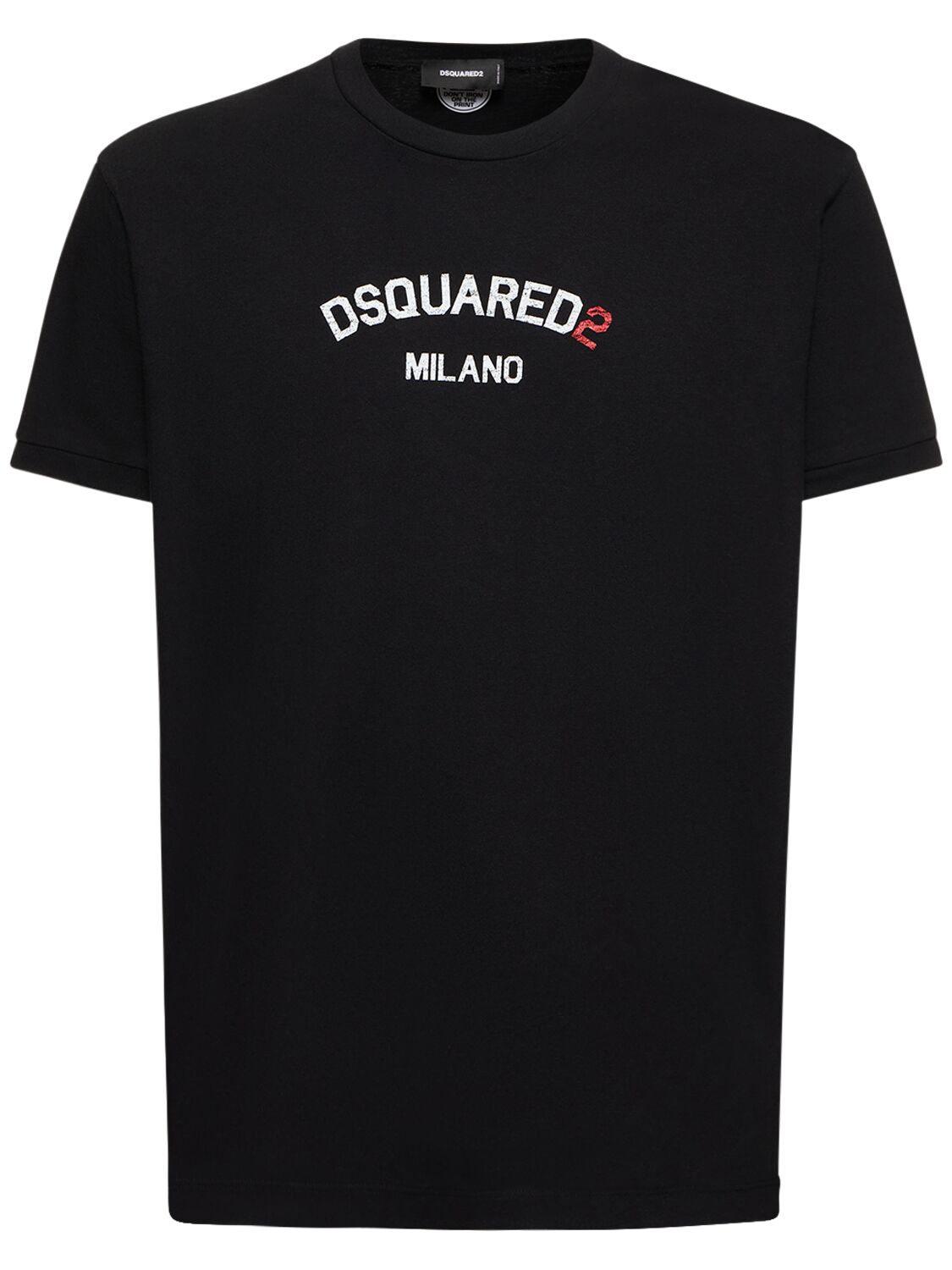 Dsquared2 Logo Japanese棉质平纹针织t恤 In Black