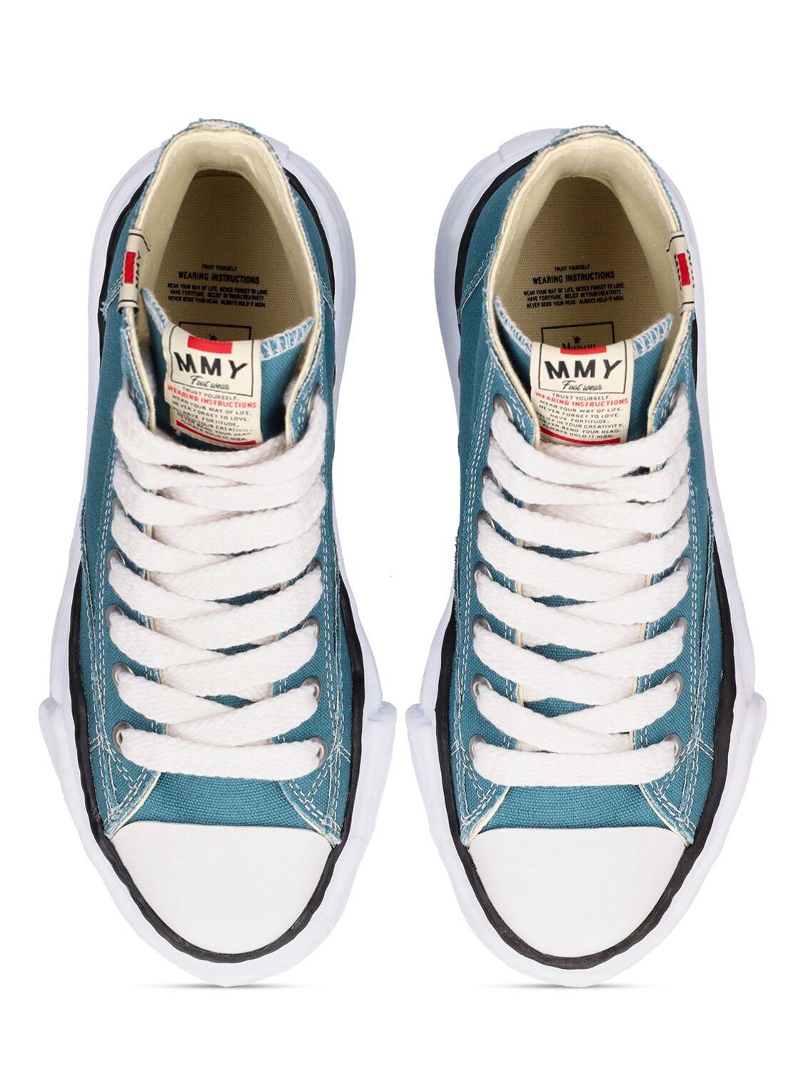 Shop Miharayasuhiro Peterson High Og Sole Canvas Sneakers In Blue
