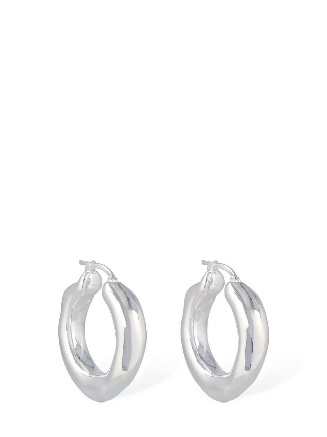 Jil Sander New Lightness 1 Hoop Earrings In Silver