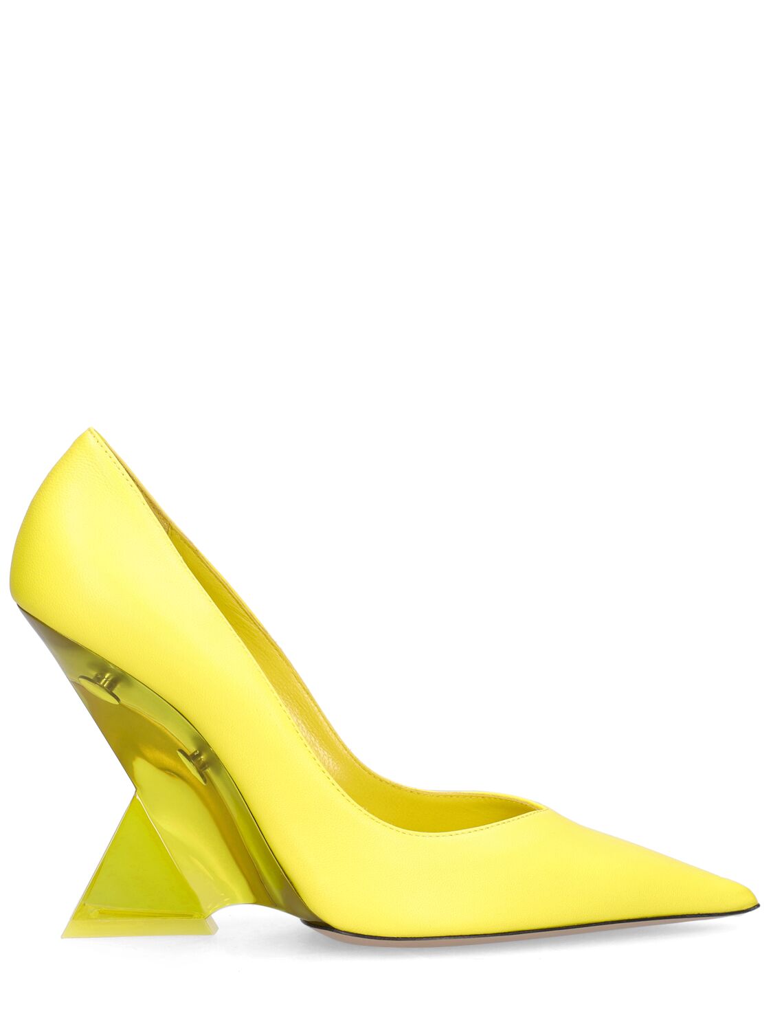 Attico 105mm Cheope Leather Pumps In Yellow