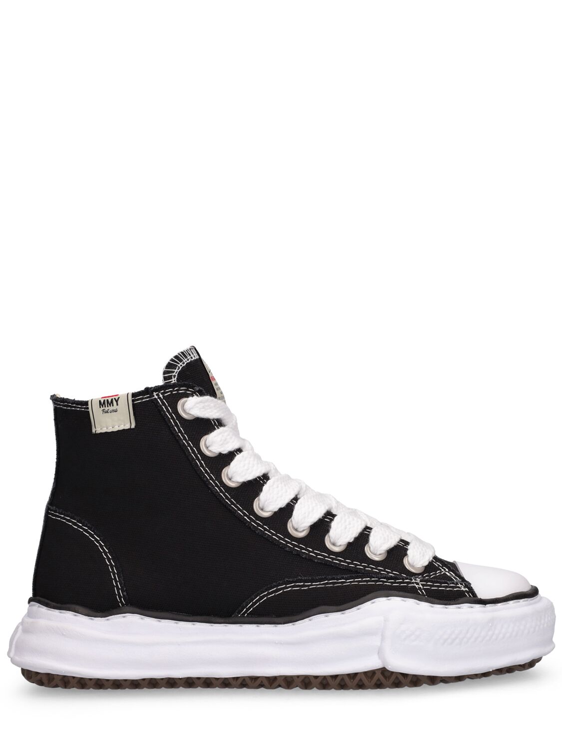 Shop Miharayasuhiro Peterson High Og Sole Canvas Sneakers In Black