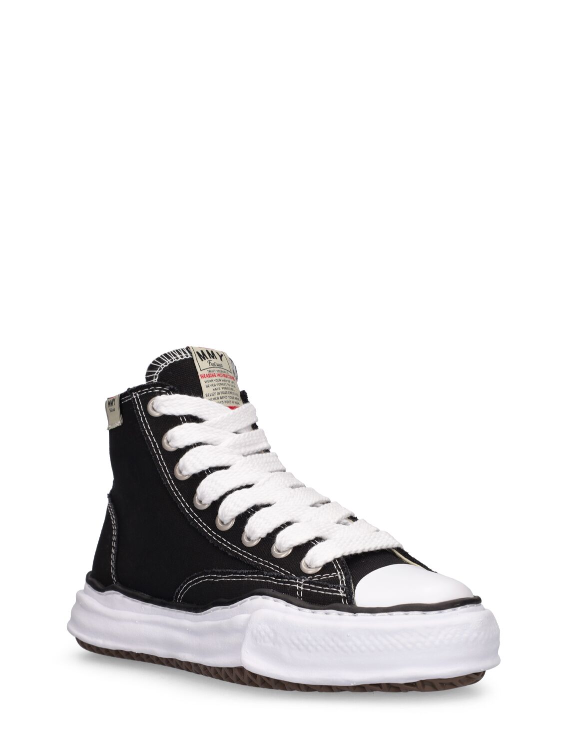 Shop Miharayasuhiro Peterson High Og Sole Canvas Sneakers In Black