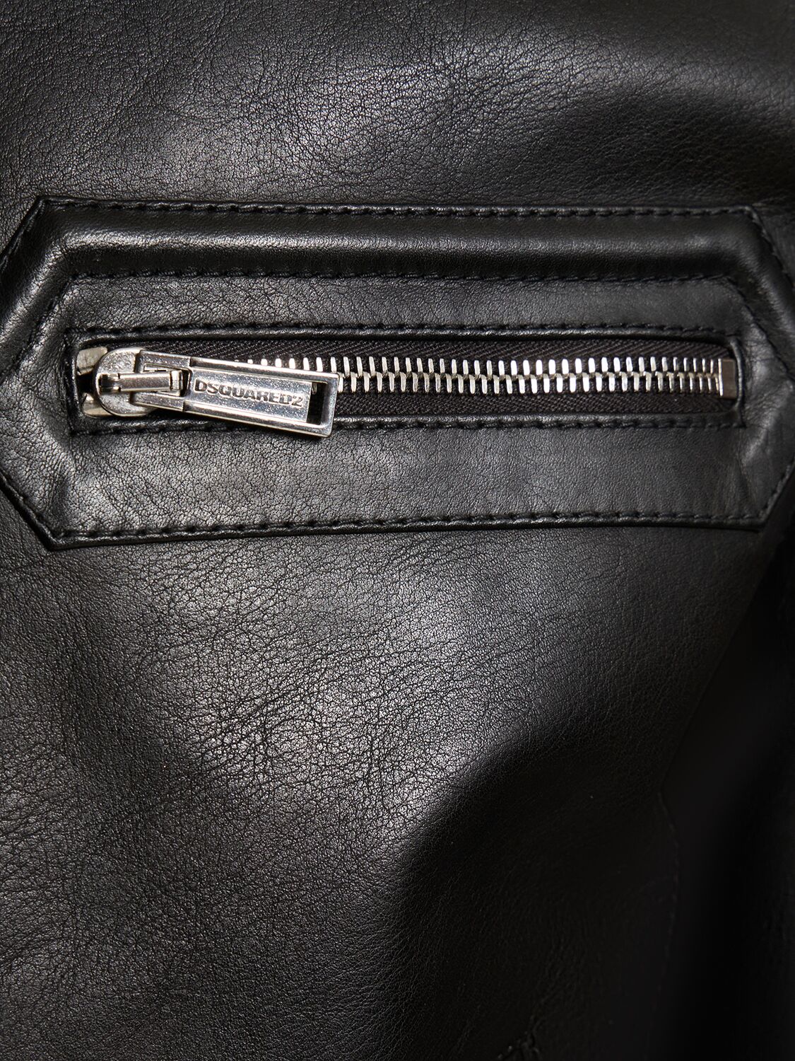 Shop Dsquared2 Vintage-style Leather Jacket In Black