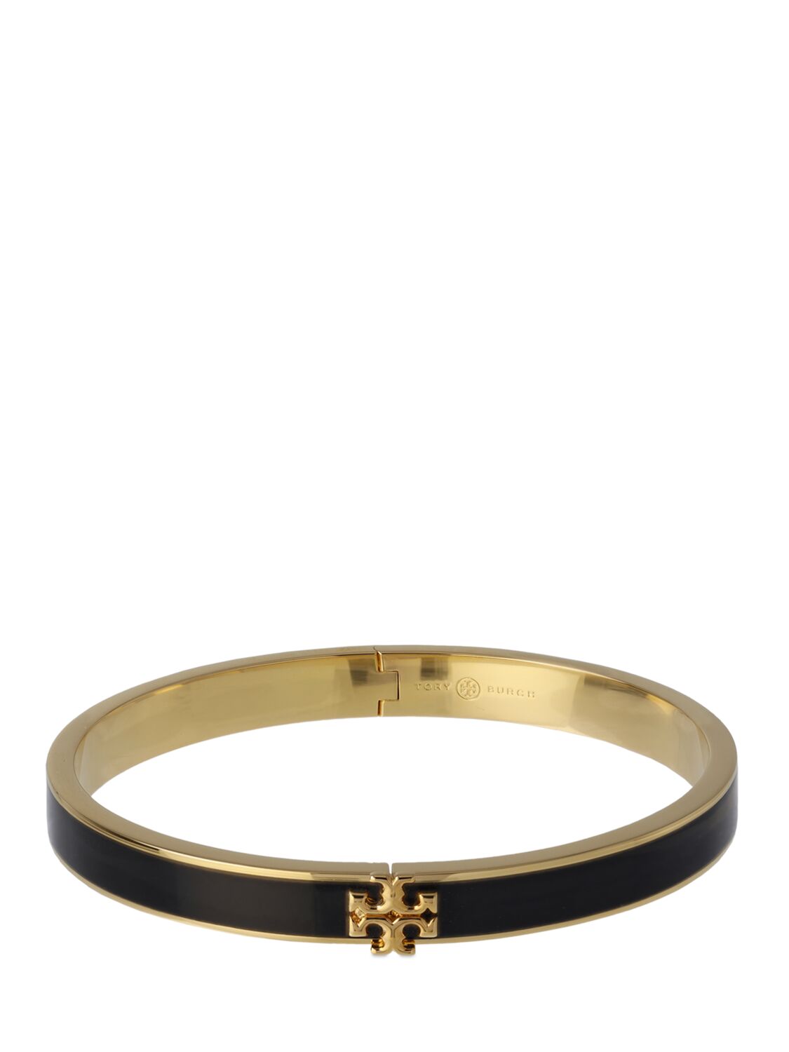 Tory Burch 7mm Kira Enamel Bracelet In Black,gold