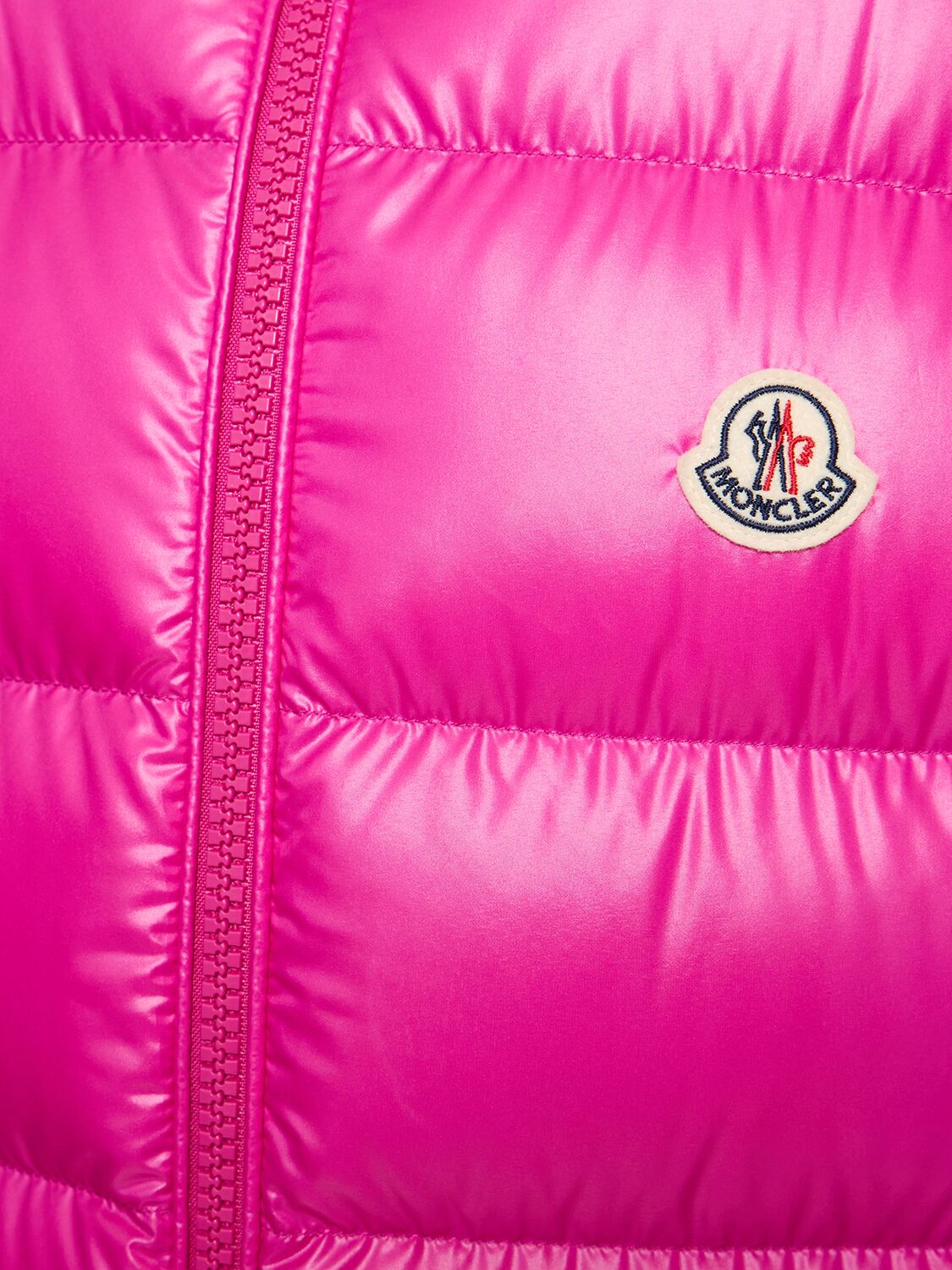 Shop Moncler Ouse Shiny Down Vest In Pink
