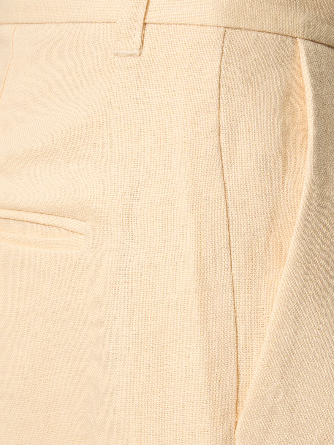 Shop Anine Bing Jay Linen Straight Pants In Yellow