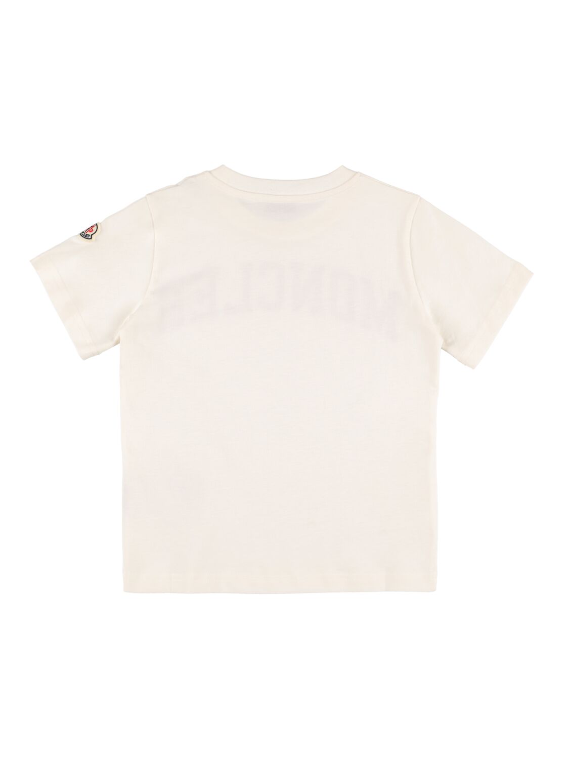 Shop Moncler Printed Cotton Jersey T-shirt In Natural