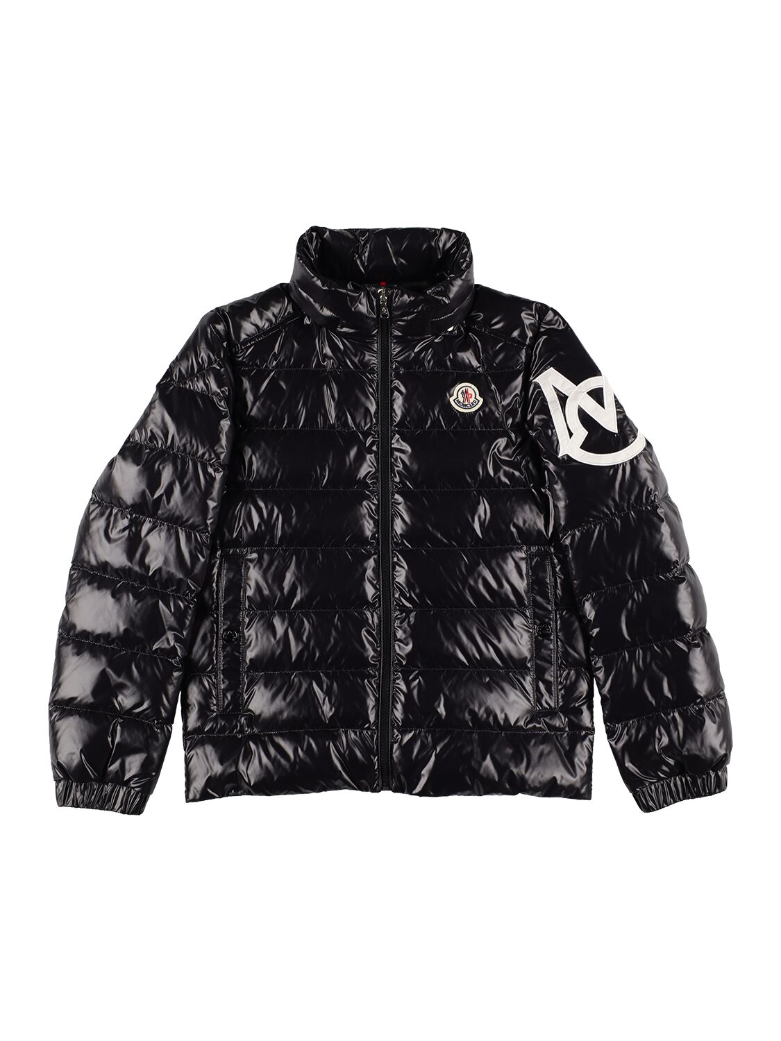 Shop Moncler Saulx Nylon Laqué Down Jacket In Black