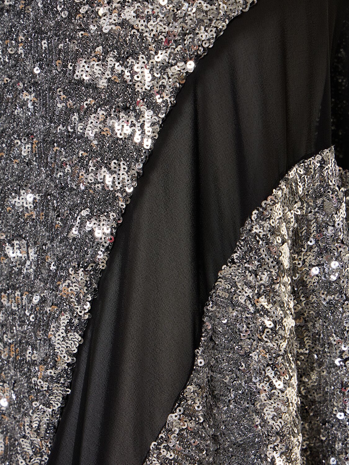 Shop Attico Saskia Sequined Long Dress In Silver,black