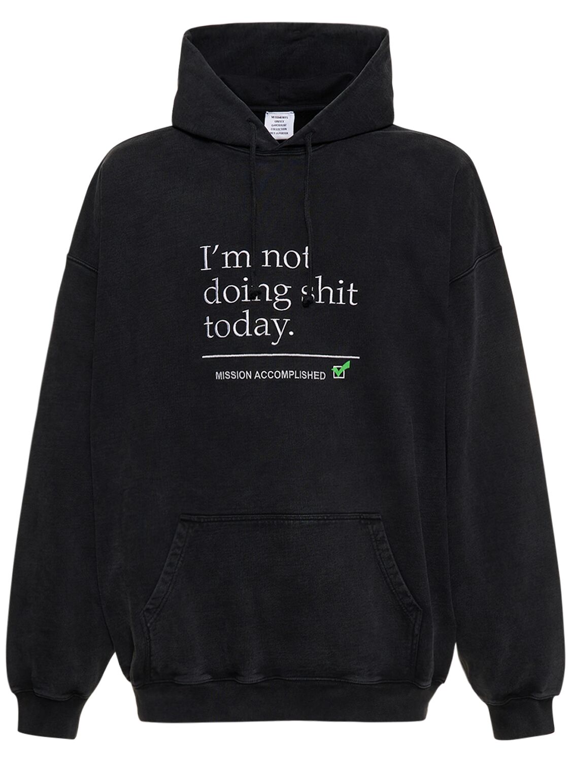 Image of Not Doing Shit Embroidered Cotton Hoodie