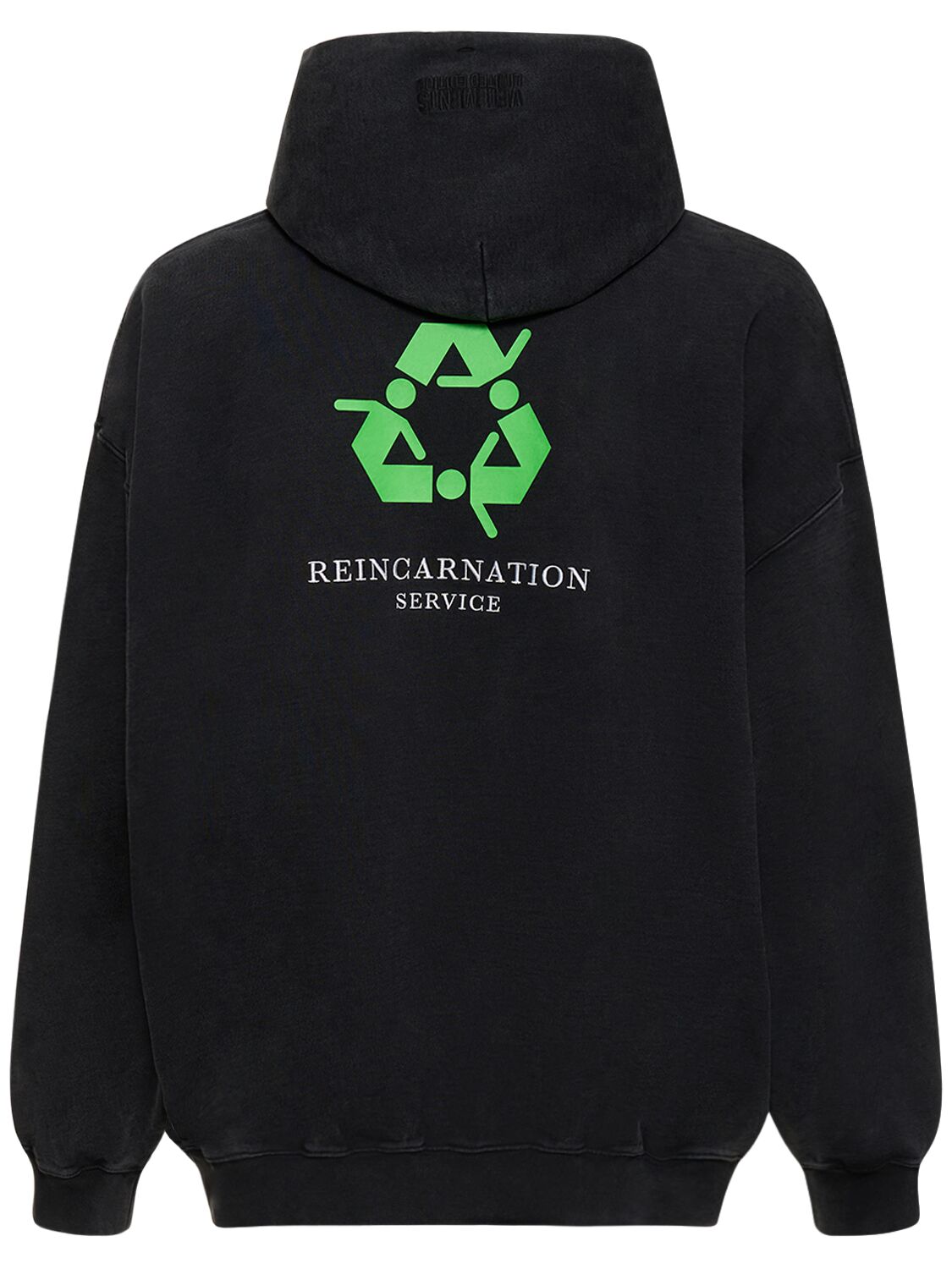 Shop Vetements Not Doing Shit Embroidered Cotton Hoodie In Black