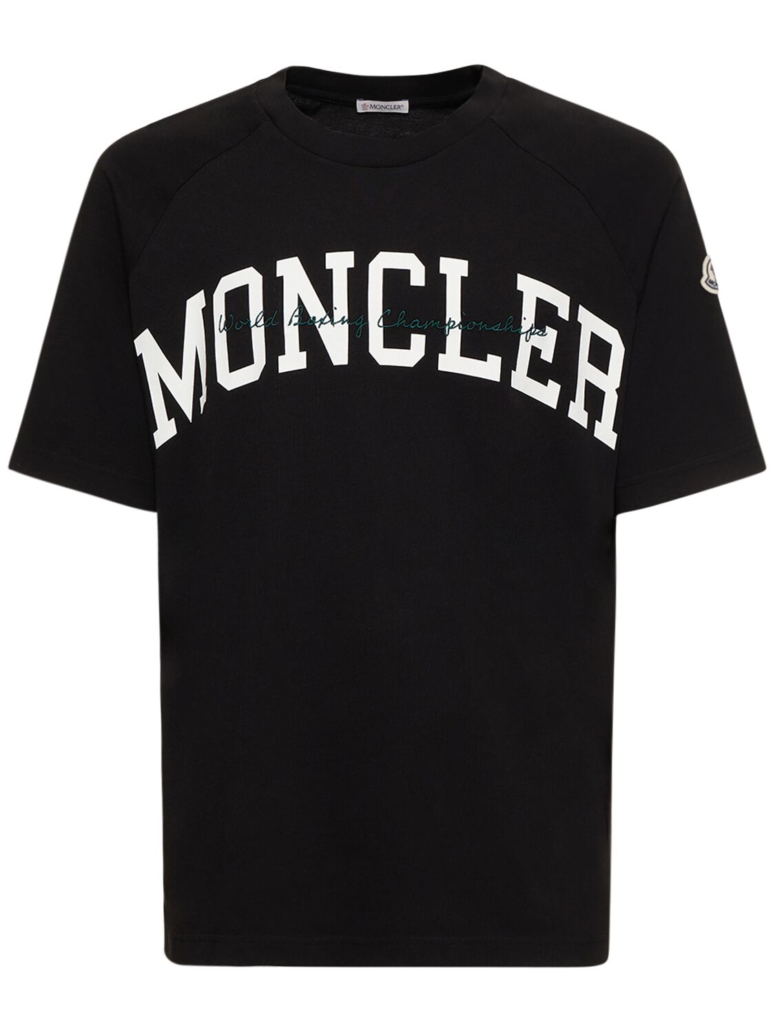 Moncler Logo细节棉质t恤 In Black
