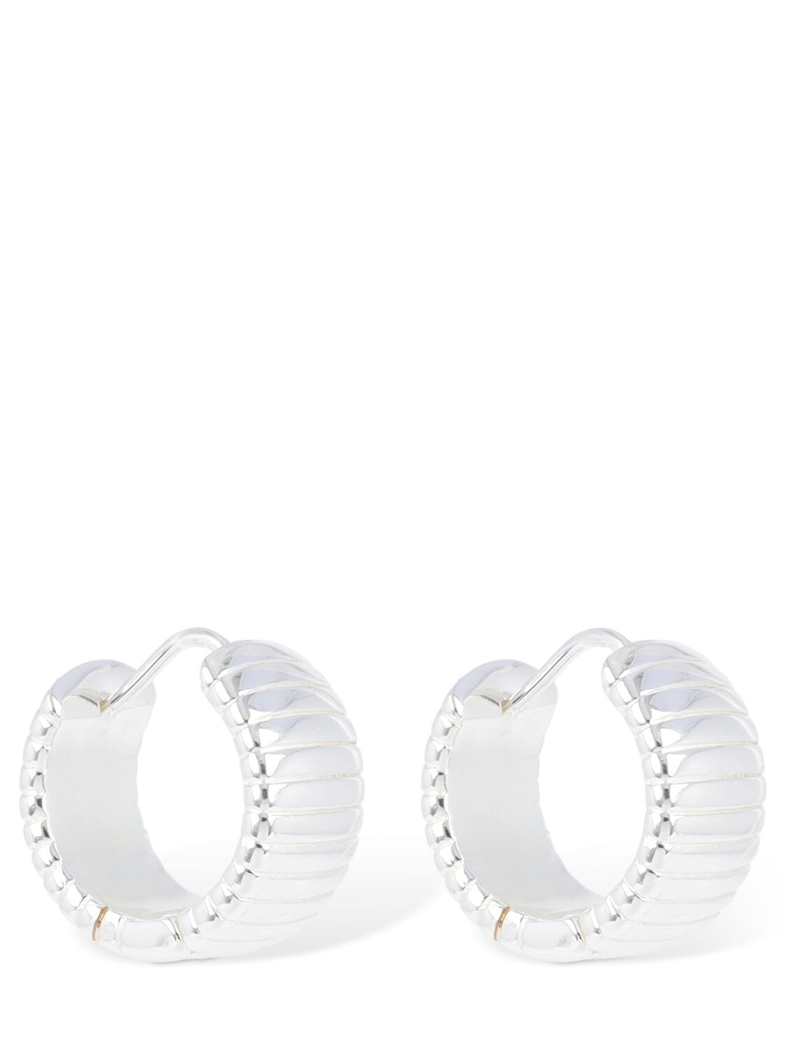 Shop Federica Tosi Cleo Hoop Earrings In Silver
