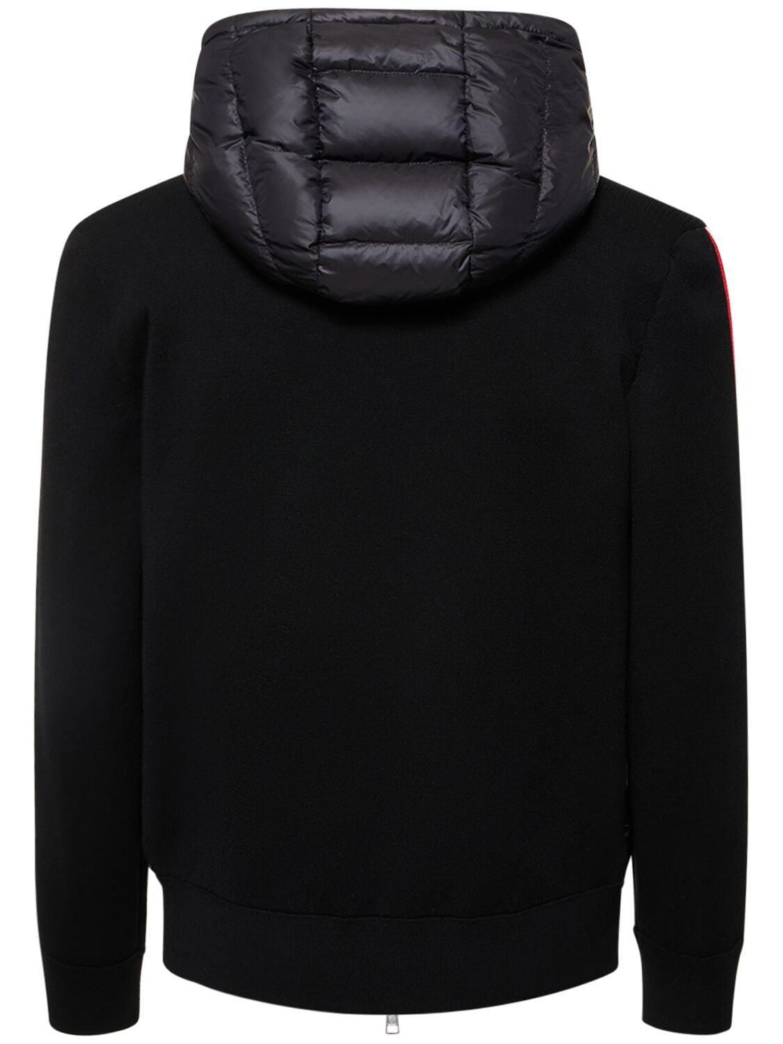 Shop Moncler Ultra-fine Wool Knit & Nylon Down Jacket In Black