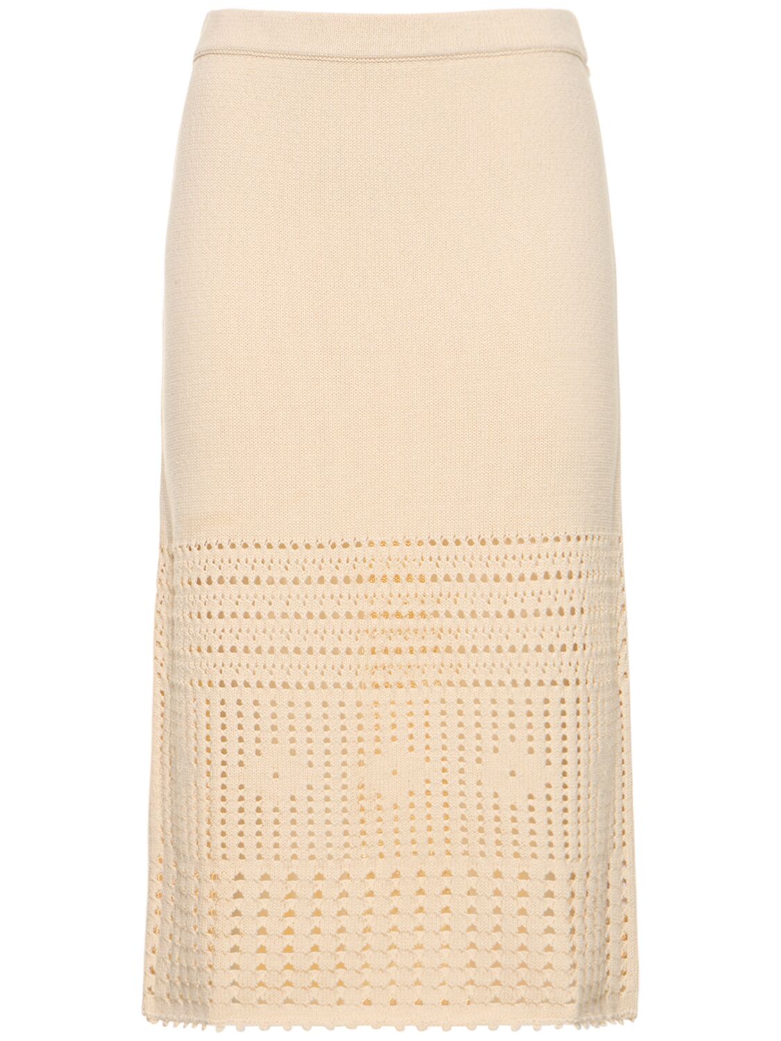 Image of Carter Novelty Knit Cotton Midi Skirt