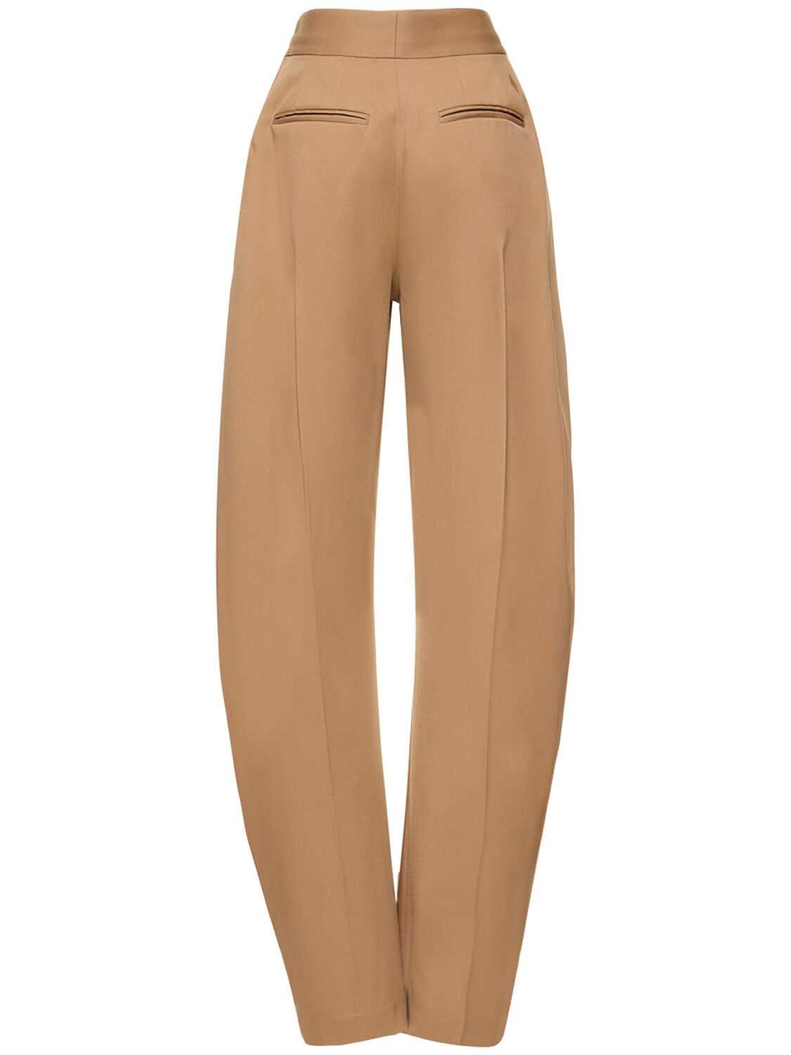 Shop Attico Gary Wool Blend High Rise Wide Pants In Camel