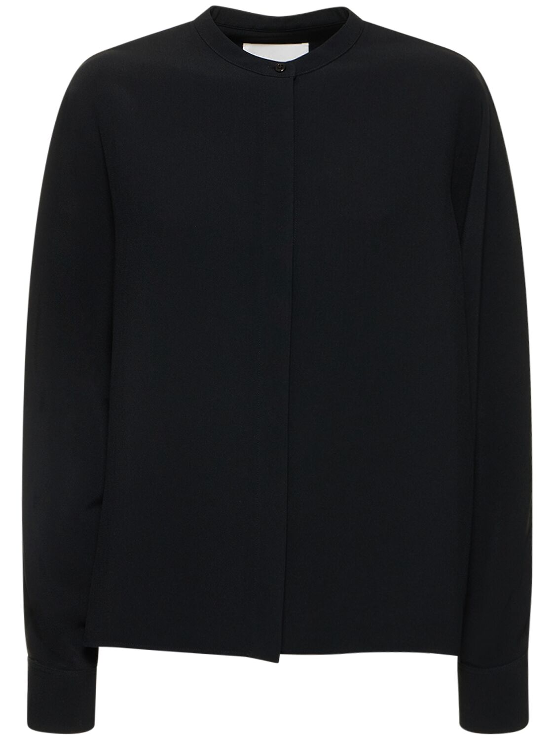 Jil Sander Double Viscose Crepe Kimono Sleeve Shirt In Black