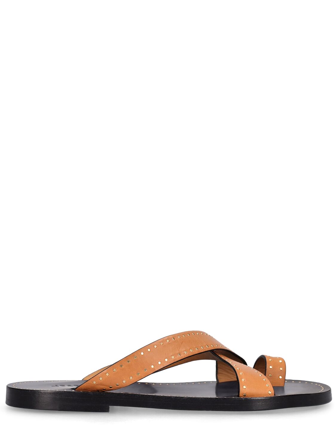 Isabel Marant Embellished Leather Thong Sandals In Natural