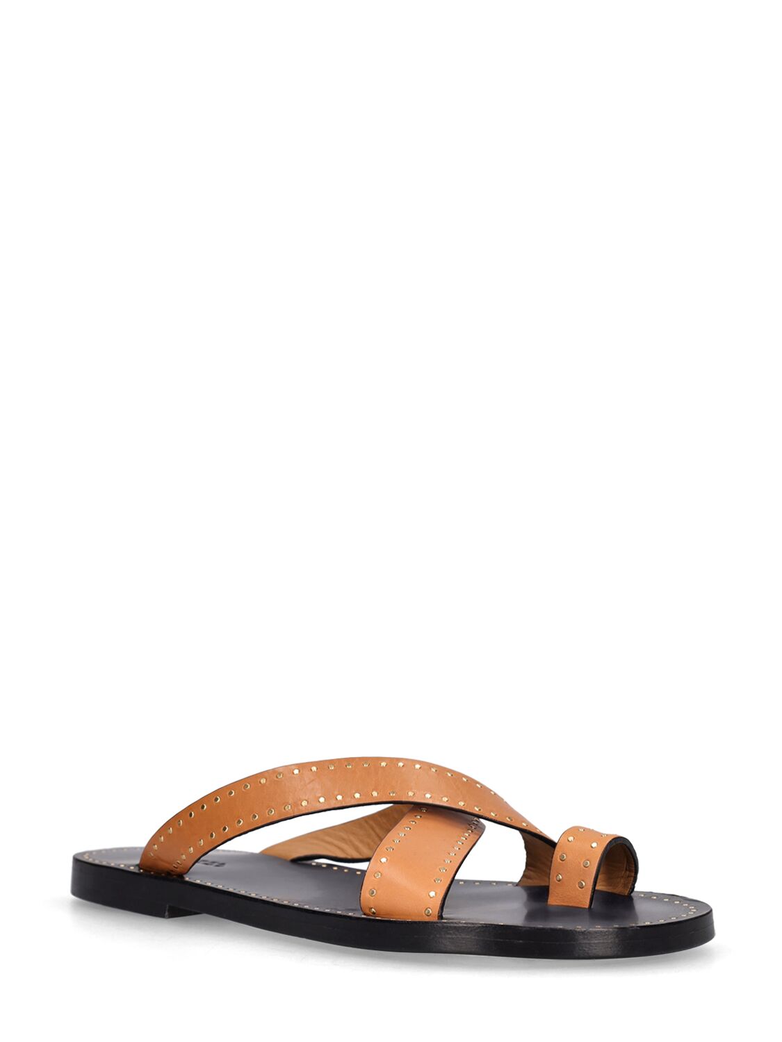 Shop Isabel Marant 10mm Jinsay Leather Flat Sandals In Natural