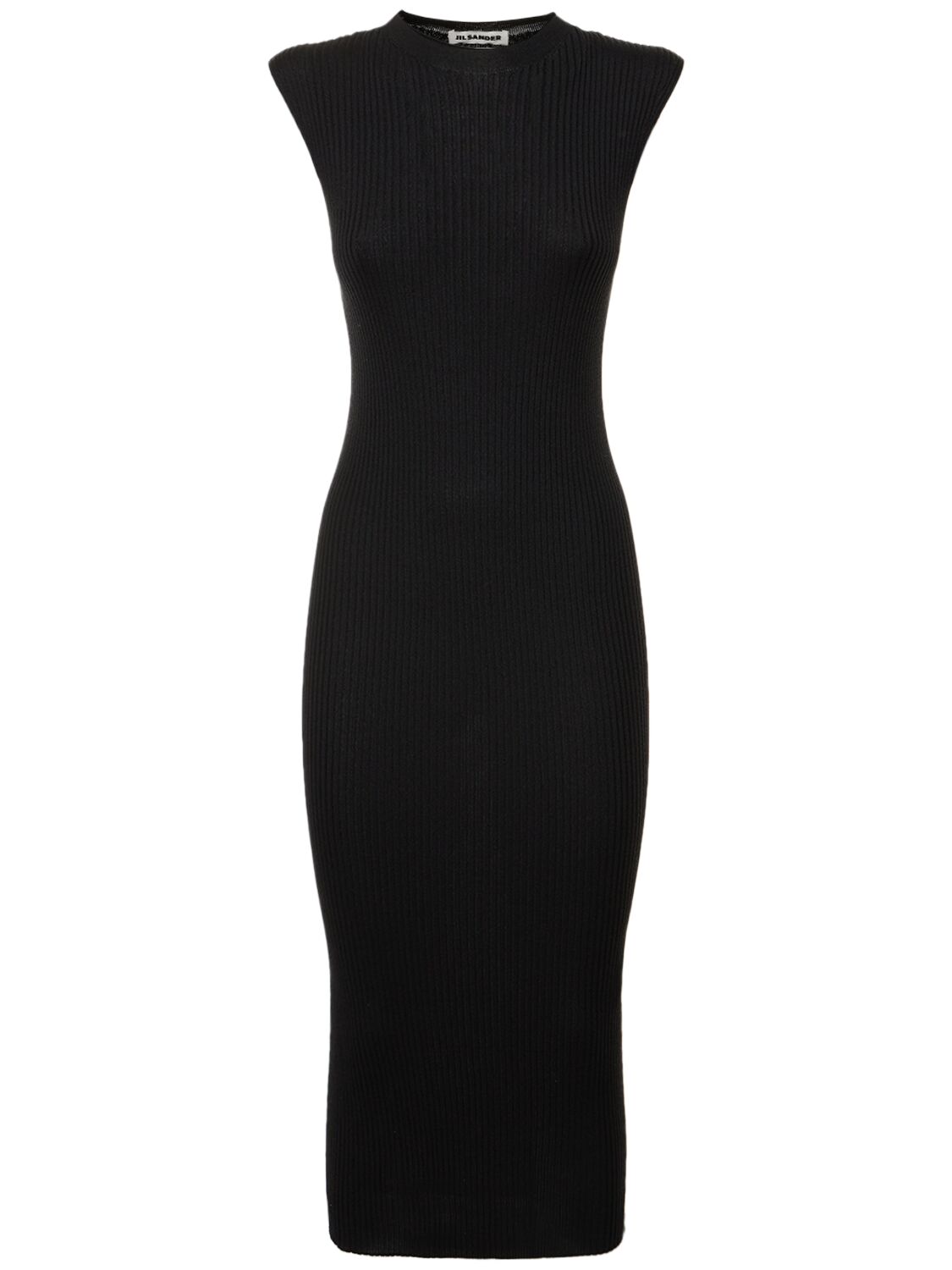 Superfine Ribbed Viscose Midi Dress – WOMEN > CLOTHING > DRESSES