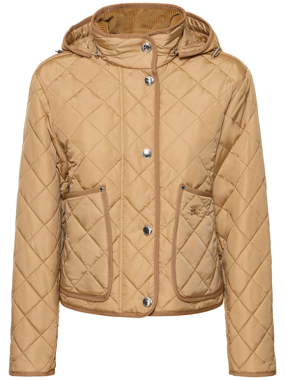 Shop Burberry Humbie Quilted Nylon Hooded Jacket In Archive Beige