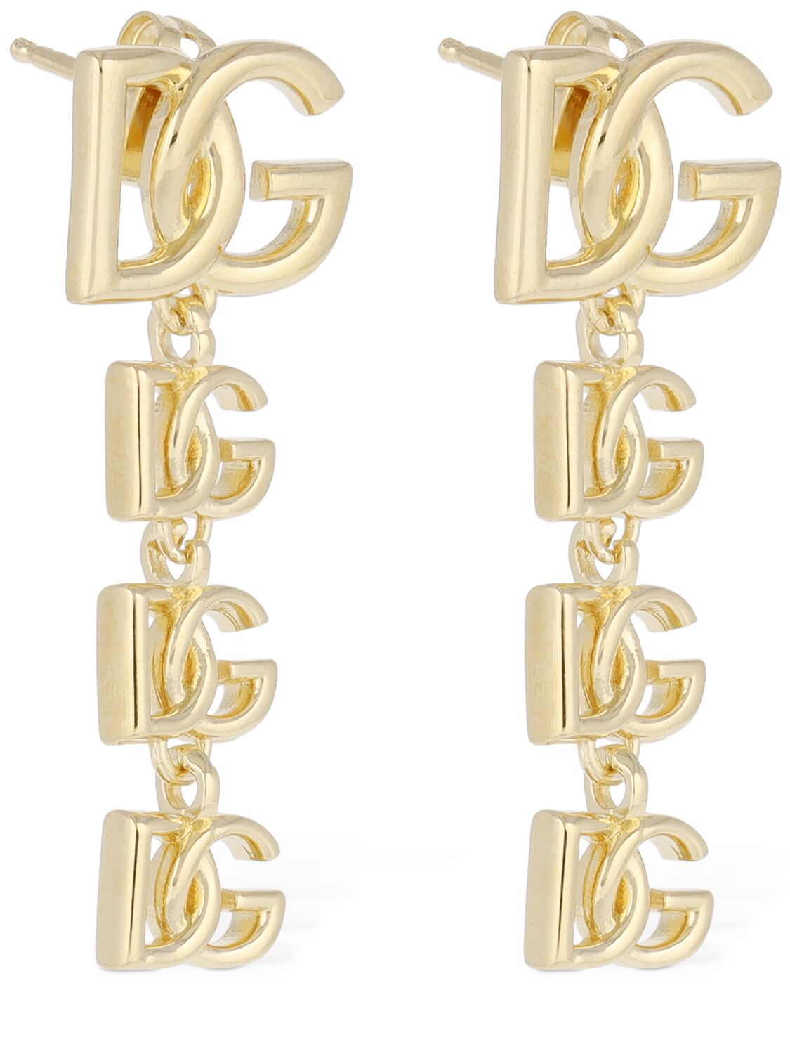 Shop Dolce & Gabbana Dg Logo Cascade Earrings In Gold