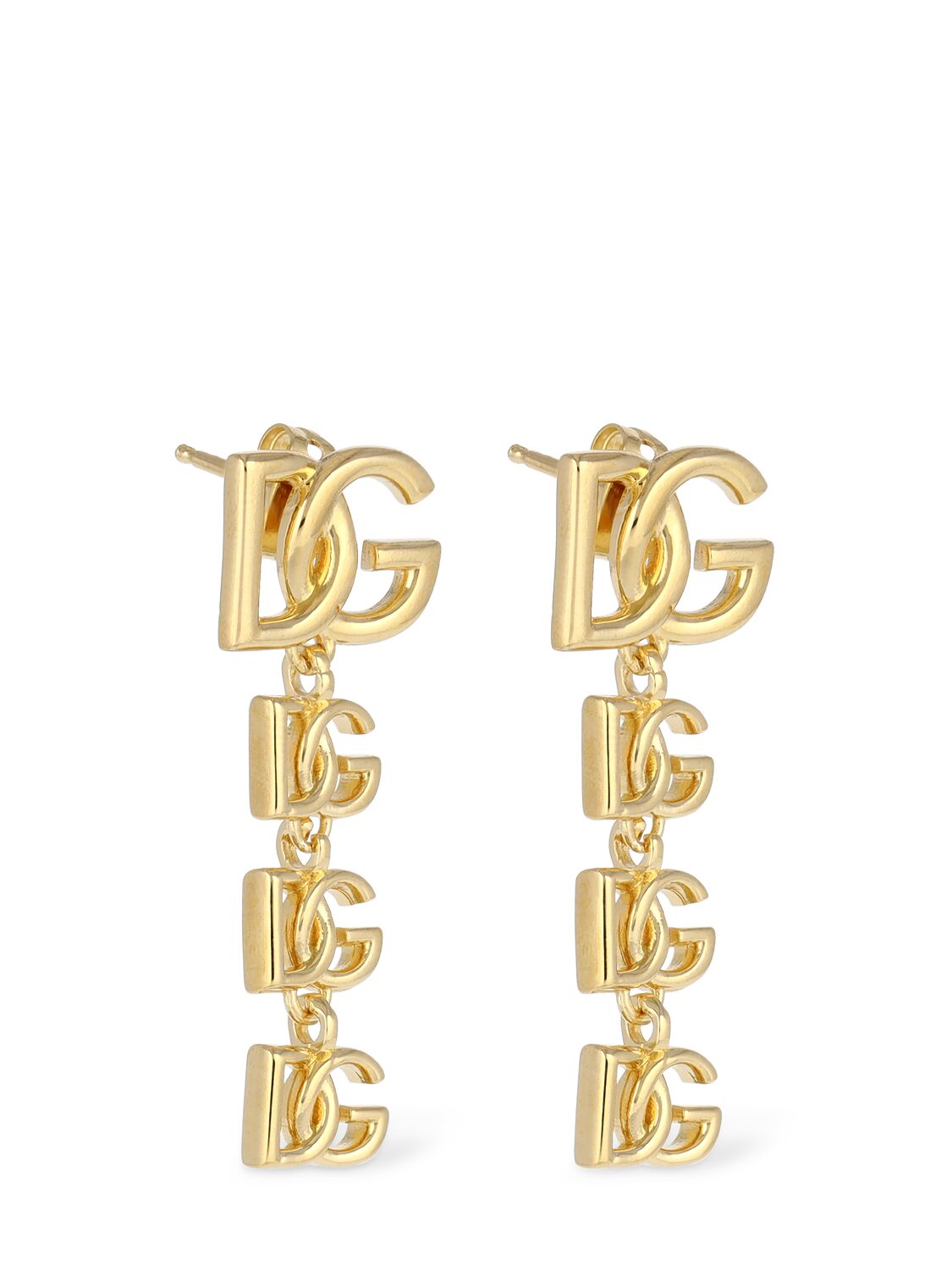 Dolce & Gabbana Logo Drop Earrings In Gold