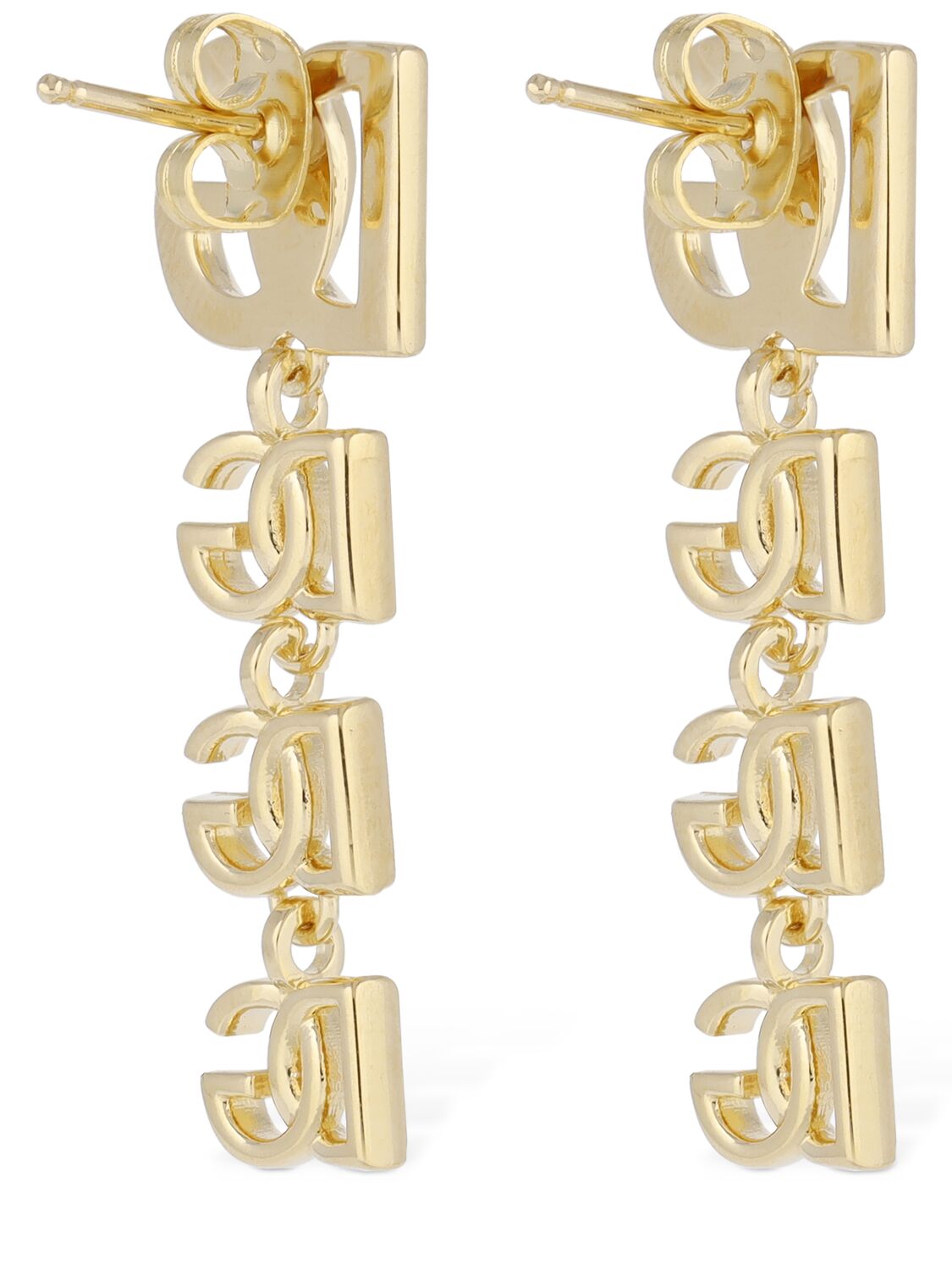 Shop Dolce & Gabbana Dg Logo Cascade Earrings In Gold