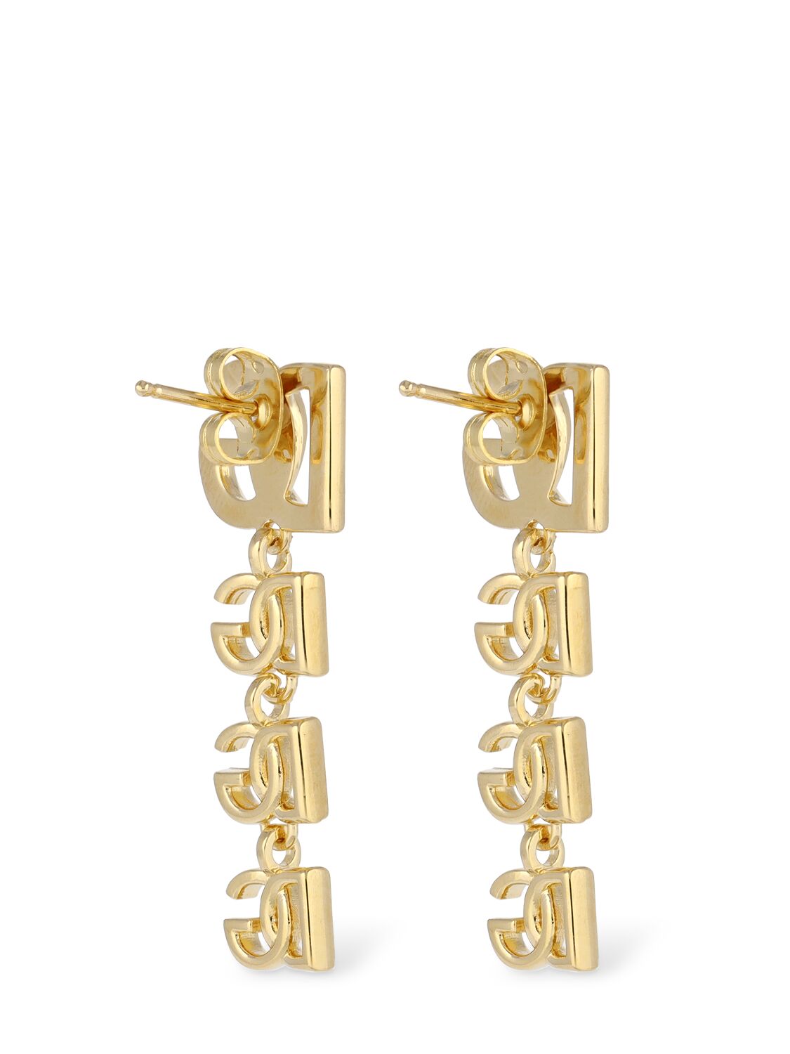 Dolce & Gabbana Logo Drop Earrings In Gold