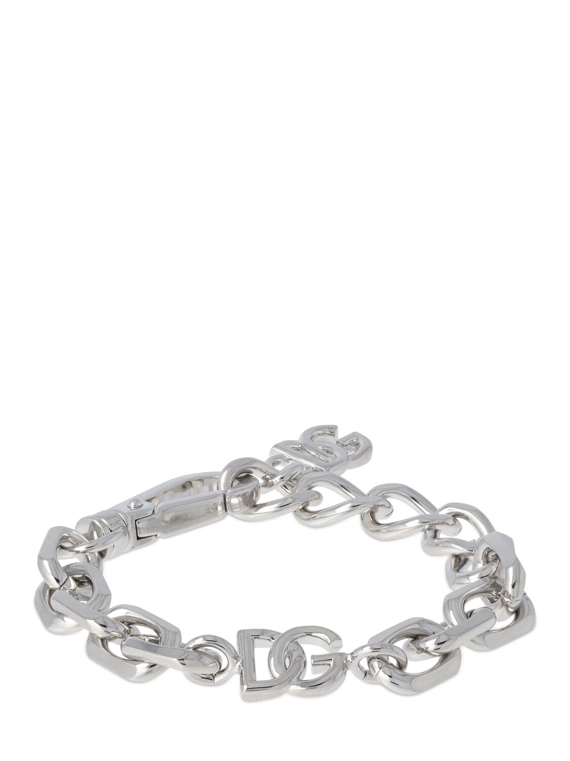 Dolce & Gabbana Dg Logo Chunky Chain Bracelet In Silver