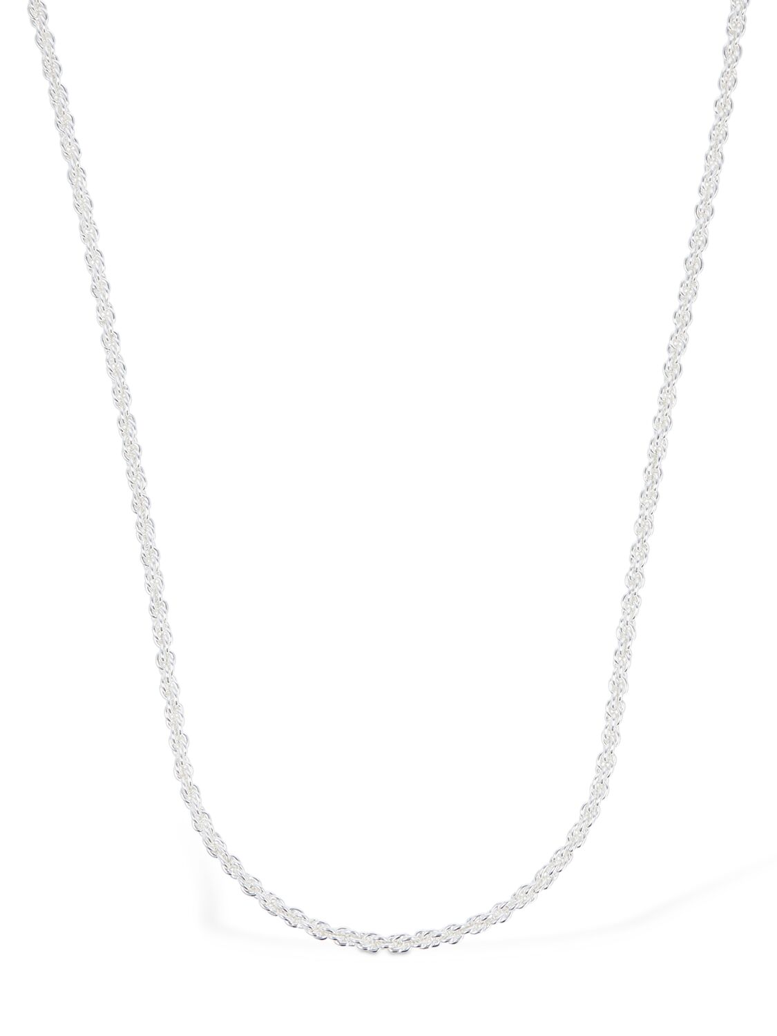 Federica Tosi Lace Grace Long Mini Chain Necklace In Silver