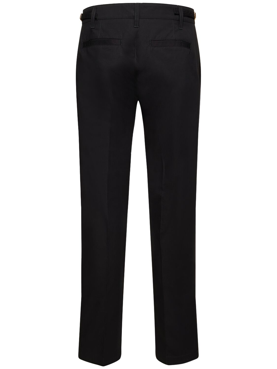 Shop Versace Cotton Twill Pants In Black