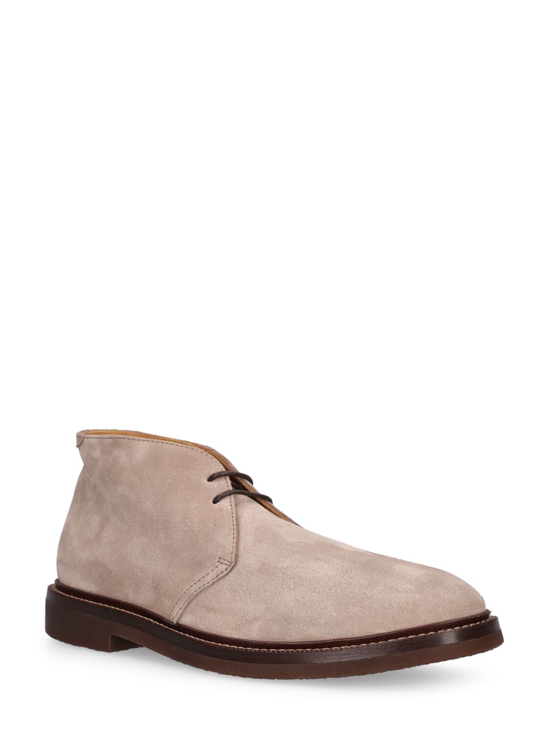 Shop Brunello Cucinelli Suede Chukka Boots In Light Grey