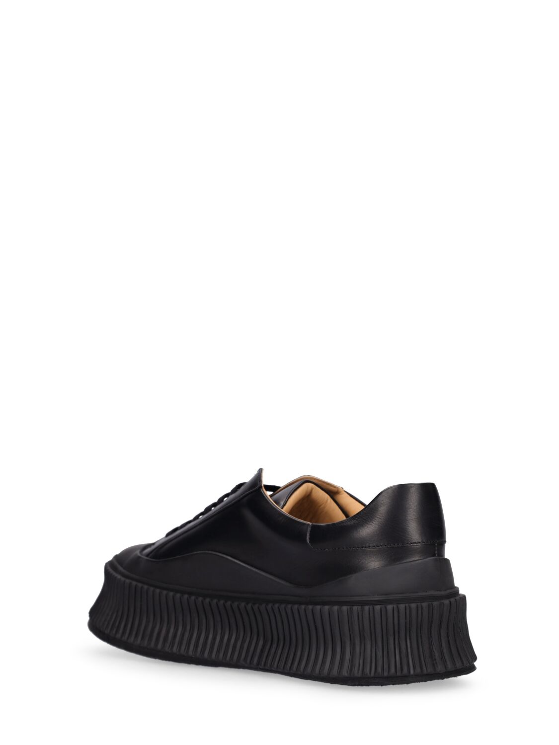 Jil Sander 40mm Vulcanized Leather Trainers In Black | ModeSens