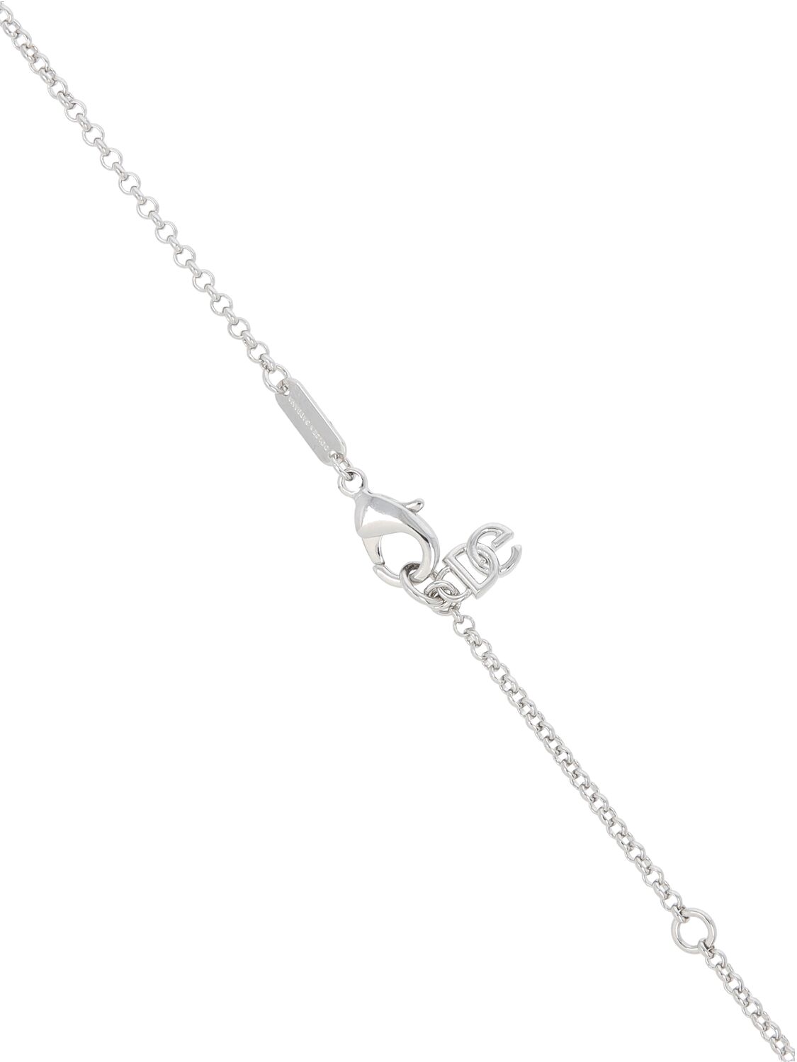 Shop Dolce & Gabbana Dg Logo Necklace In Silver
