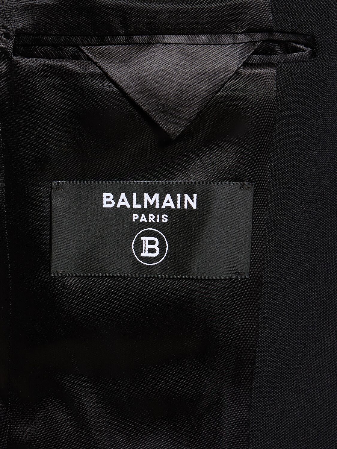 Shop Balmain Wool Blazer In Black