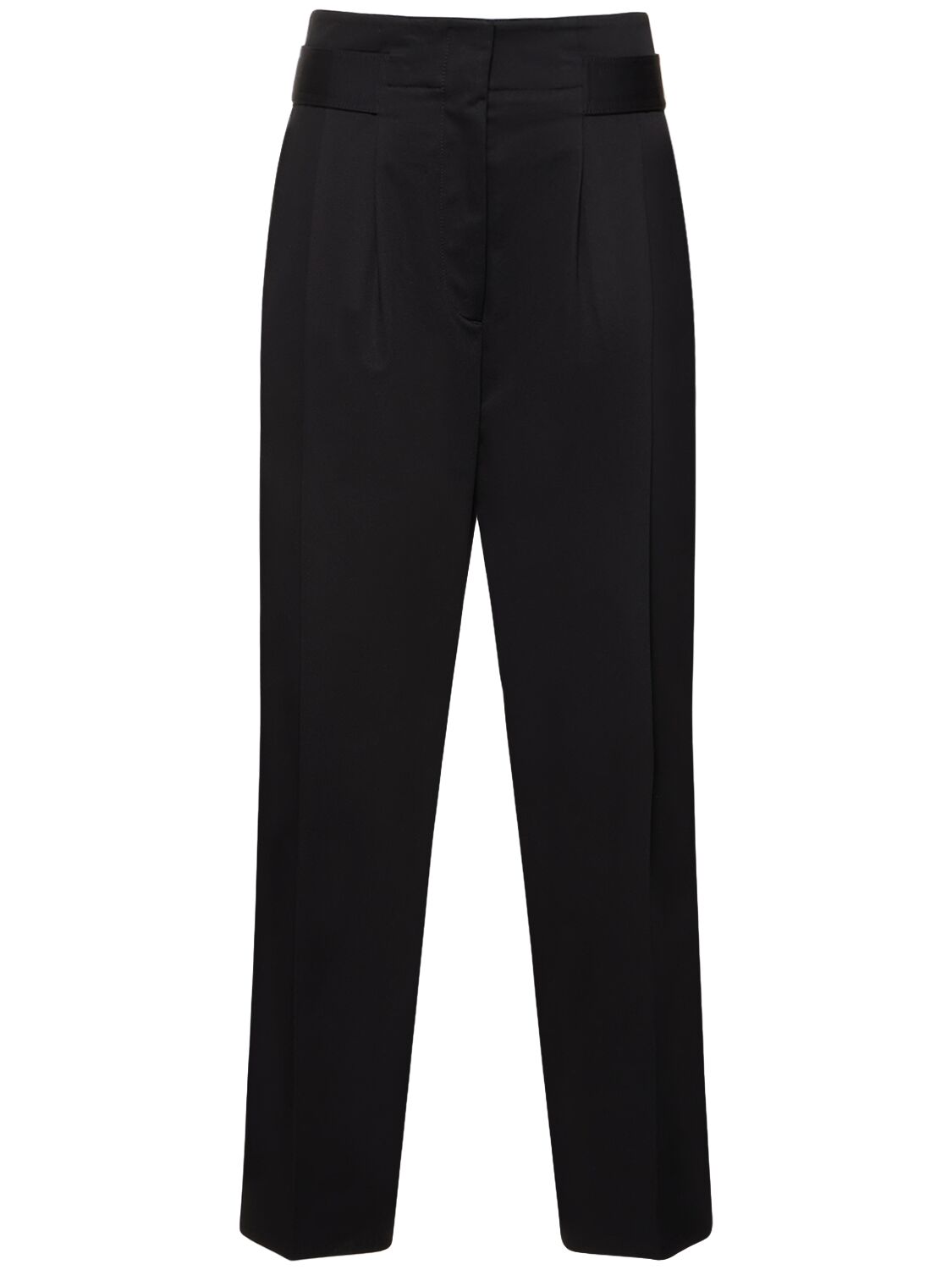 Image of Double-pleated Cotton Straight Pants