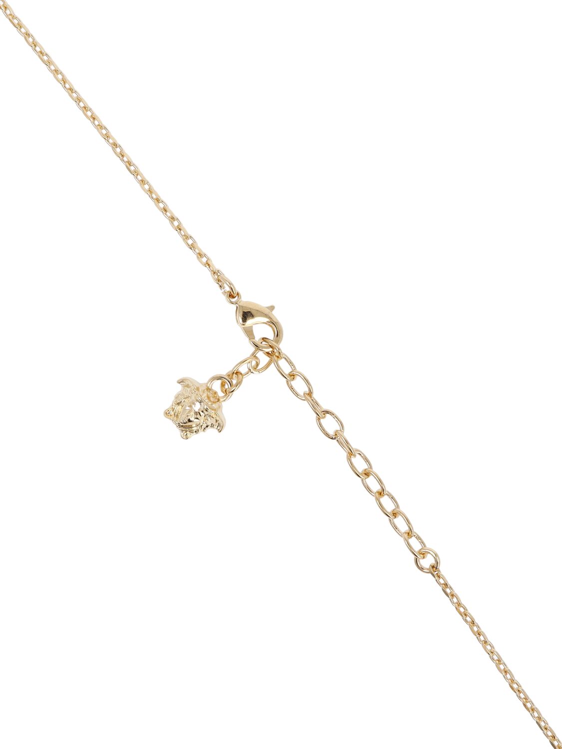 Shop Versace Medusa Coin Charm Necklace In Gold,schwarz