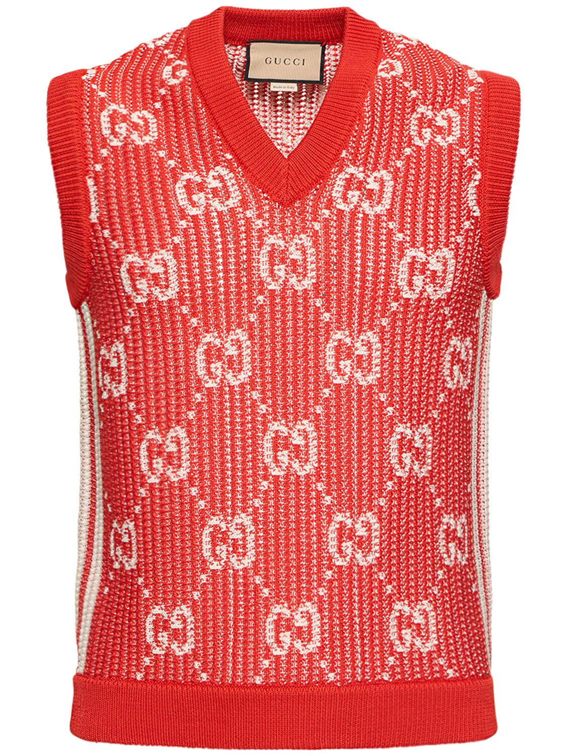 Gg Logo Cotton Knit Vest