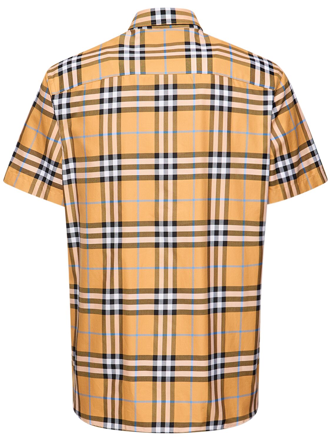 Shop Burberry Caxbridge Check Print Short Sleeve Shirt In Dusty Orange Ip