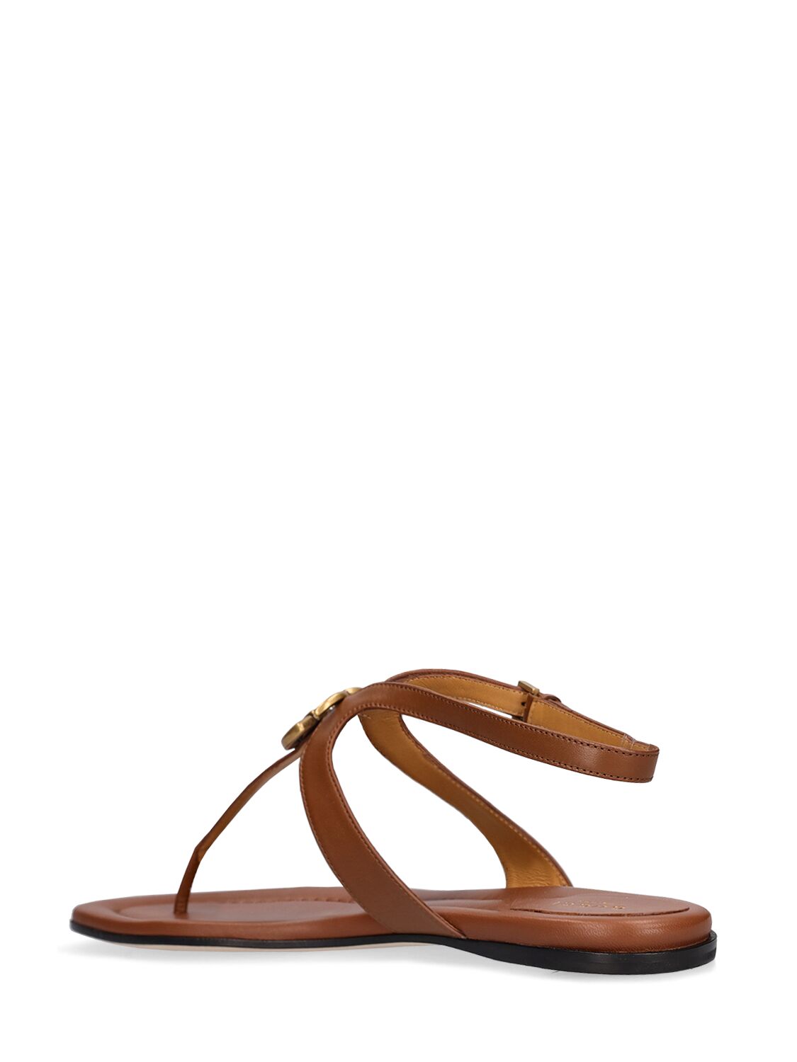 Shop Gucci 10mm Marmont Leather Thong Sandals In Cuir