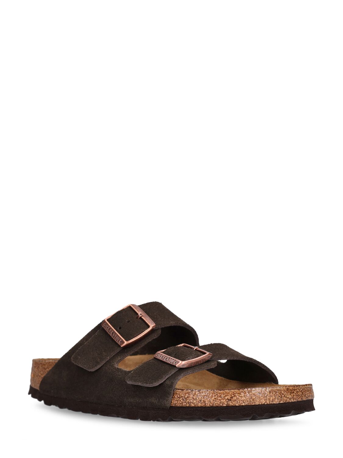 Shop Birkenstock Arizona Suede Sandals In Brown