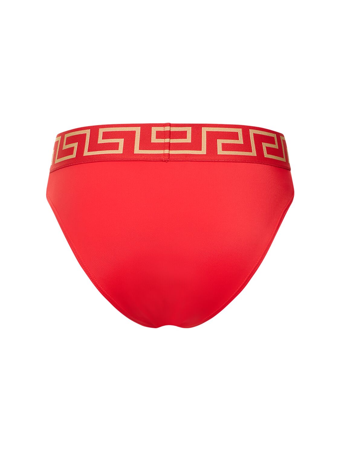 Shop Versace Greca Logo Bikini Bottoms In Rot