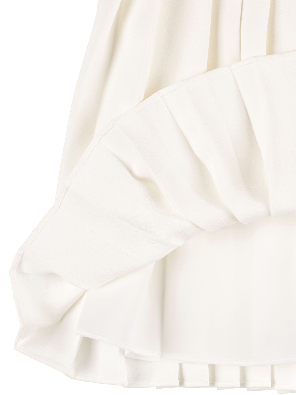 Shop Self-portrait Pleated Dress W/ Lace Detail In White
